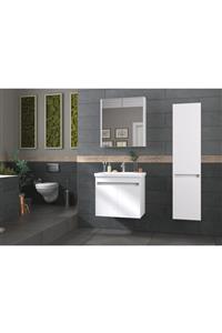 BIANI Bodrum 65cm Beyaz Banyo Dolabı