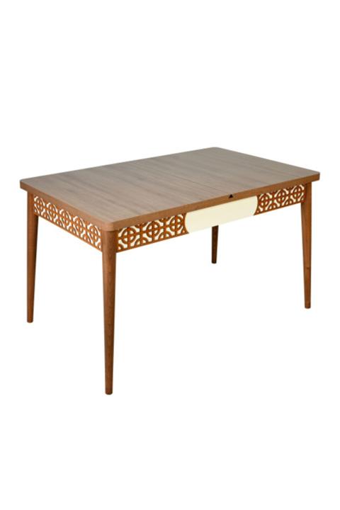 Efe Mobilya Ceviz Sümela Kelebek Açılır Ahşap Ayaklı Yemek Masası