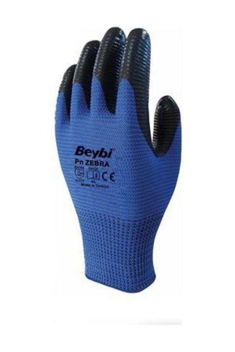 Beybi Zebra Nitril Mavi Iş Eldiveni 10 Numara (12 ÇİFT)