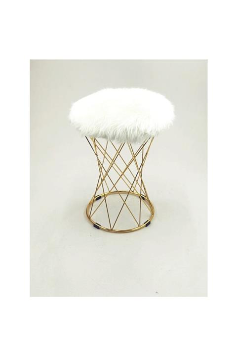 sandalyecafesi Pota Peluş Döşemeli Puf Tabure