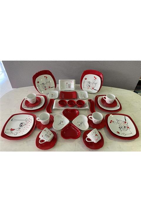 Keramika 38 Parça Kösem Tatlı Düş Kahvaltı Takımı