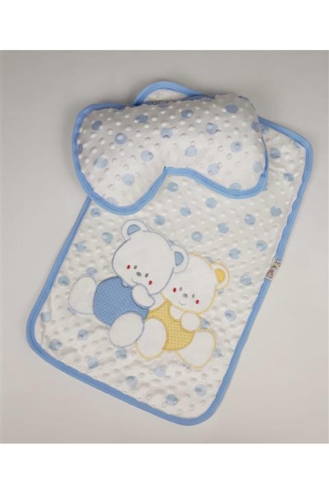 fabrikoloji Mavi  Bebek Nohut Desenli Alt Açma Minder Ve Yastığı F2021b03r257