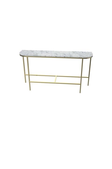 MAKSA Callisto 150cm Carrara White Parlak Pirinç Konsol