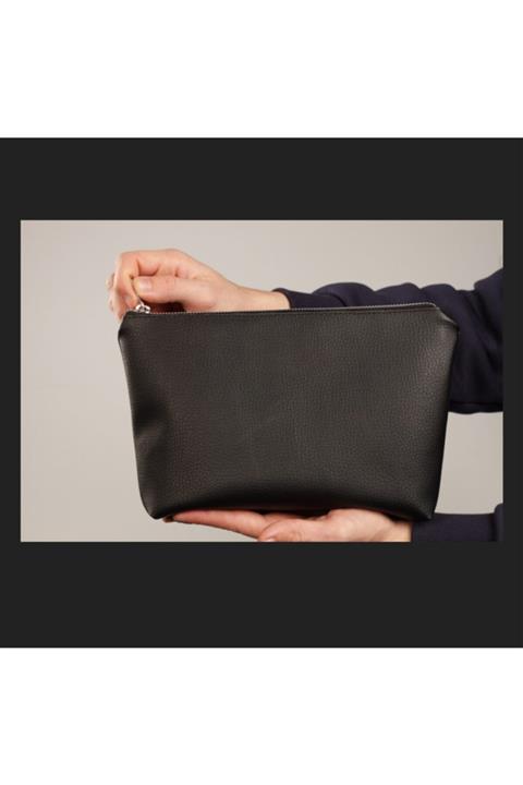 HCG TASARIM Siyah Natürel Makyaj Çantası