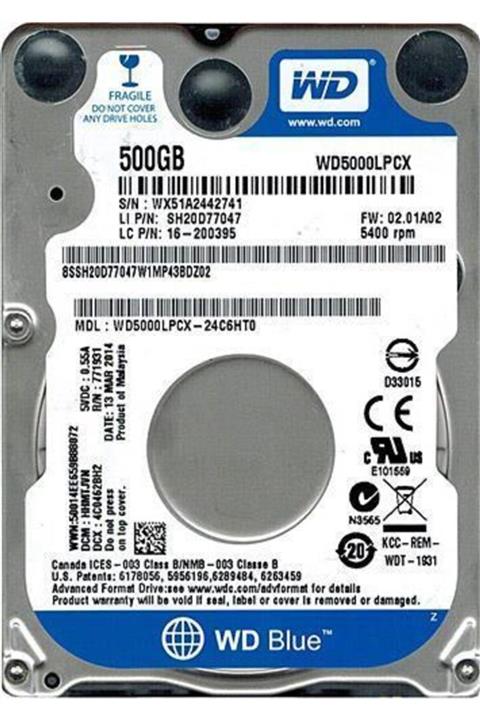 WD 500 Gb 2.5'' Notebook Hdd Western Dıgıtal