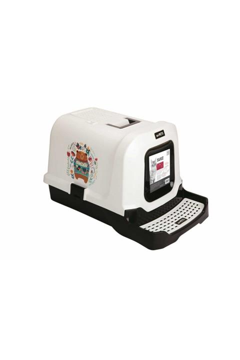 MPETS Suez Bearflowers Kapalı Kedi Tuvaleti 69x42x41cm