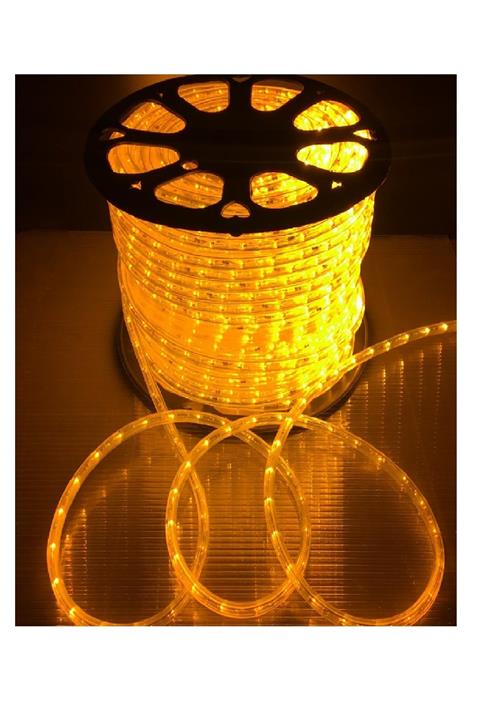 N&D Lighting Flexible Strip Hortum Şerit Led Işık - 220 Volt Enerji Fişli - Amber - 10 Metre