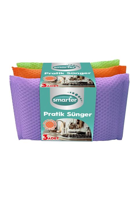 SMARTER Pratik Sünger 3 Lü Bulaşık Süngeri