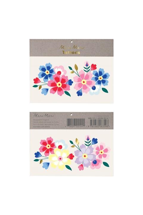 Meri Meri Kashmiri Çiçekler Tattoos