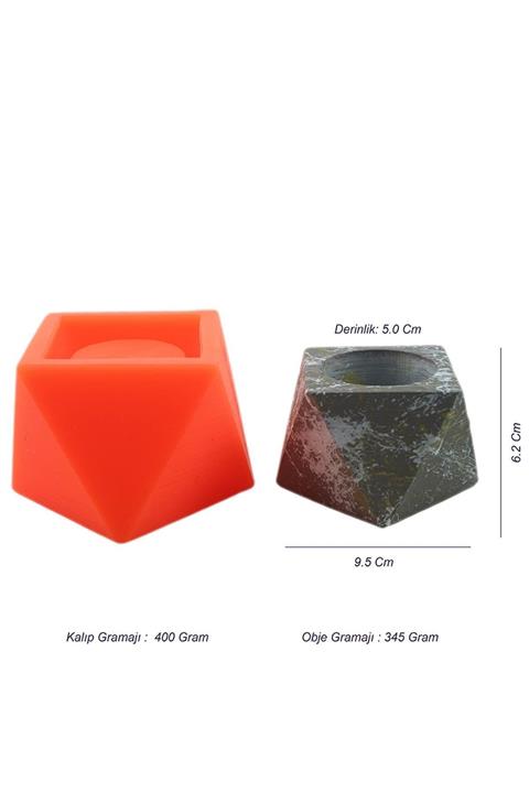 Hobizubi Beton Saksı Silikon Kalıp - 122
