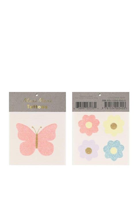 Meri Meri Kelebek Ve Çiçek Tattoos