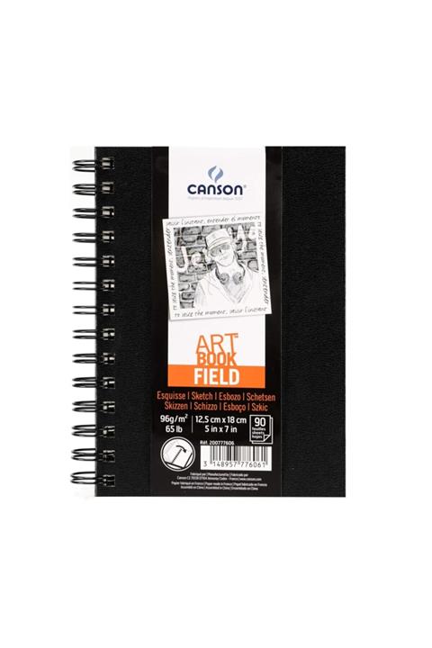 Canson Art Book Field Spiralli Sert Kapak Eskiz Defteri 12,5x18cm 96gr 90 Yaprak