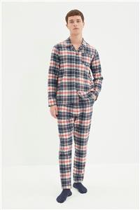 TRENDYOL MAN Lacivert Erkek Regular Fit Ekose Dokuma Pijama Takımı TMNAW22PT1232