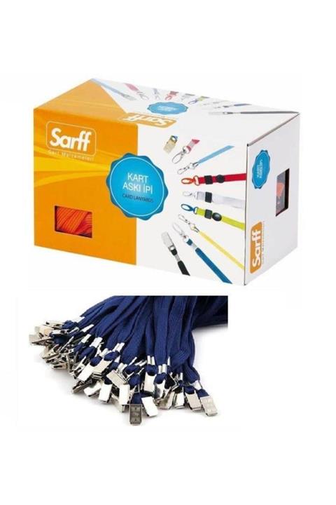 SARFF Lacivert Metal Klipsli Kart İpi 50 Li