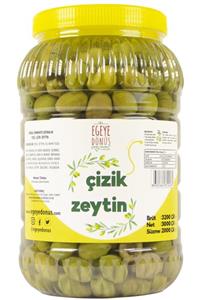 EGEYE DÖNÜŞ Ev Yapımı Geleneksel Yeşil Çizik Zeytin - (naturel Salamura Sadece Kayatuzu Ve Su Içerir) 2 kg.