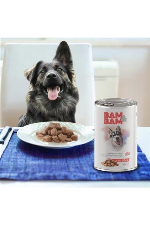 BAM&BAM Somonlu Soslu Yetişkin Köpek Konservesi 400 gr x 3 Adet