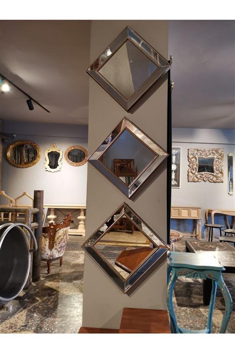 Tasarımname Architecture & Design Üç Parçalı Dekoratif Duvar Aynası