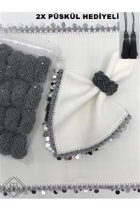 miraç tekstil Peçete Yüzük Halkası 10'lu Set Hasır Model Antrasit Renk