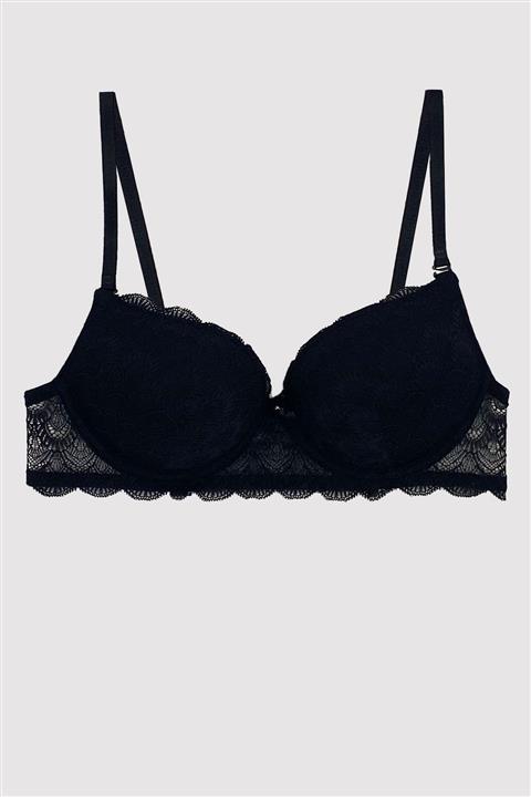 Pierre Cardin Kadın Siyah Lyon Tam Destekli Dantelli Tek Sütyen 6329