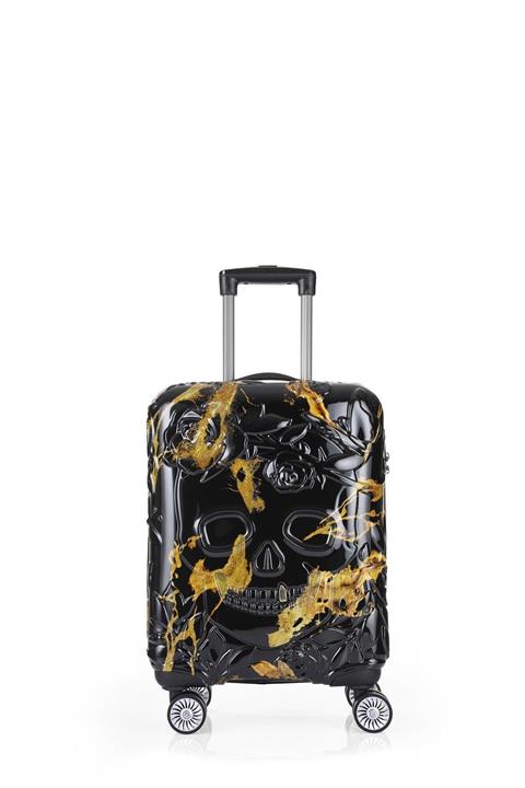 Trendsbag Travel Store 202107 Kuru Kafa Polikarbon Kabin Boy Valiz - Alevli Siyah