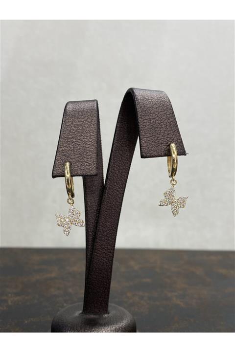 ARSLANTAŞ SARRAF 8 Ayar Kelebekli Sallamalı Küpe