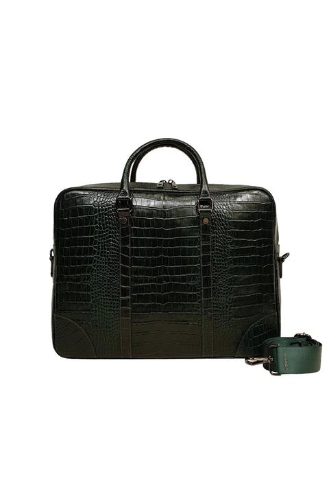 GENTE Hakiki Deri Unisex Laptop & Evrak Çantası Yeşil Gn071962dkr