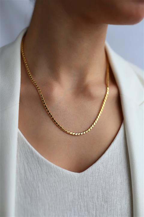 cevherci Kadın Altın Renk Pullu Zincir