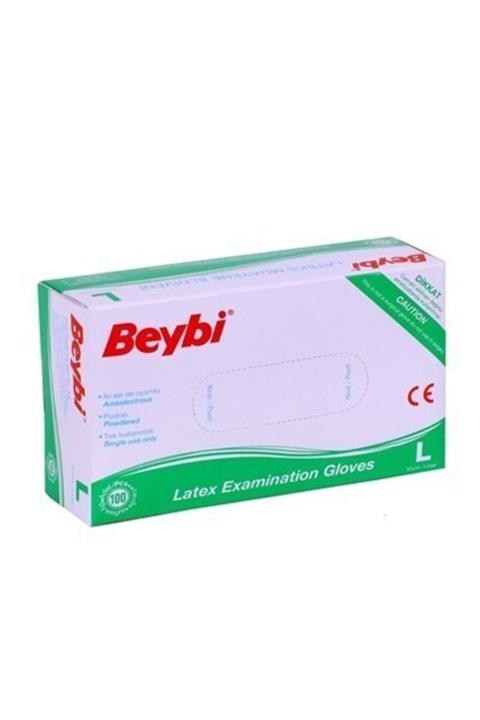 Beybi Pudaralı Muayene Eldiveni - 100 Adet - L Beden