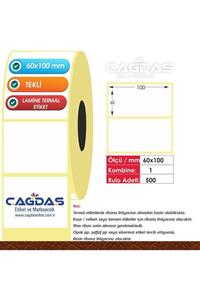 CGDS Lamine Termal Barkod Etiket Stıcker 60x100 Mm Tekli 500 Ad -lt60100