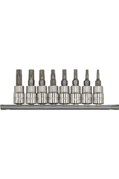 Rico 8 Parça 1/4” Lokmalı Delikli Torx Uç Seti