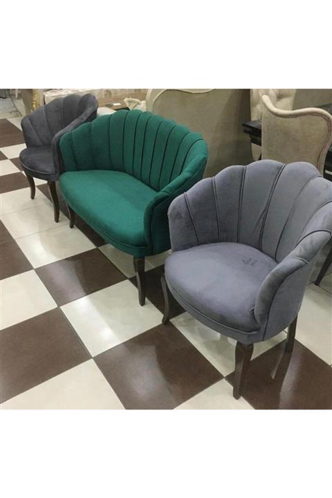 ENHA Sege Decorative Papatya Zümrüt Antrasit Çay Seti