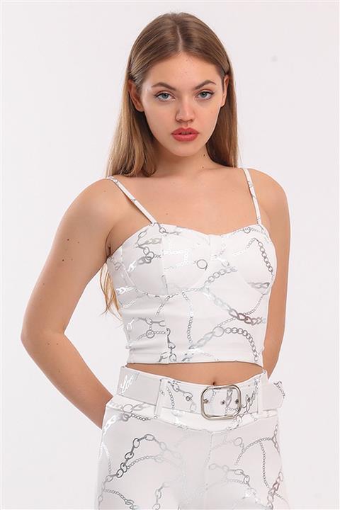 Sense Desenli Kaplı Bustiyer Bst31901yn Ekru-gümüş