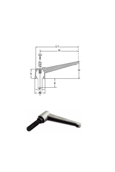 YİSA Yükseklik-50 En-17 Civata-m-5 Metal Sustalı Kol Civatalı Statik Boyalı Gri-25 Ad.