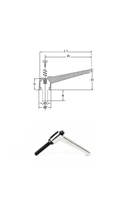 YİSA Yükseklik-70 En-25 Civata-m-8 Metal Sustalı Kol Civatalı Krom Kaplı-25 Ad.