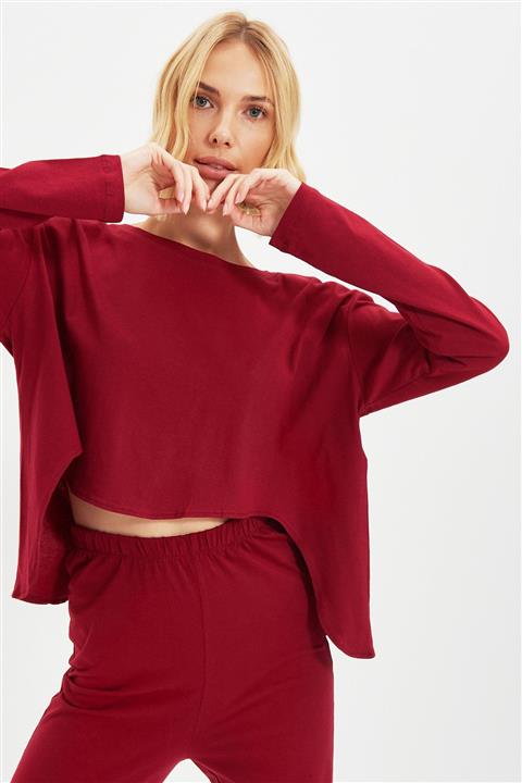 TRENDYOLMİLLA Bordo Örme Pijama Takımı THMAW22PT0032
