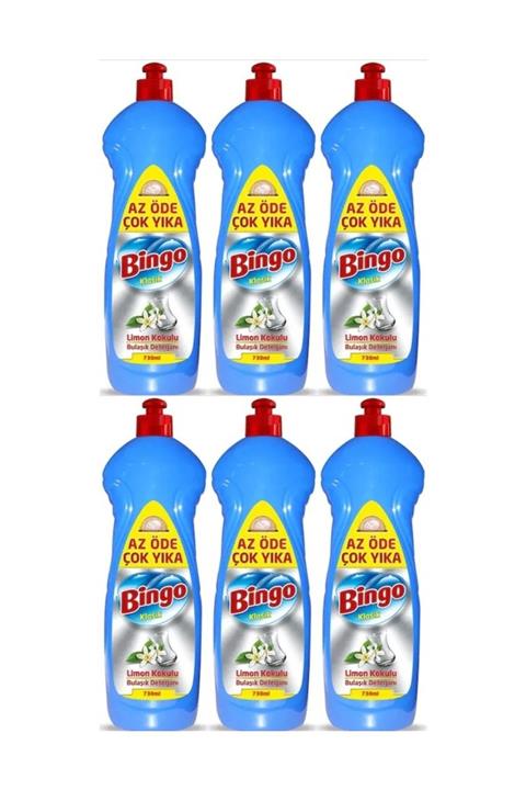 Bingo Sıvı Bulaşık Deterjanı Limonlu 730 Ml 6 Adet