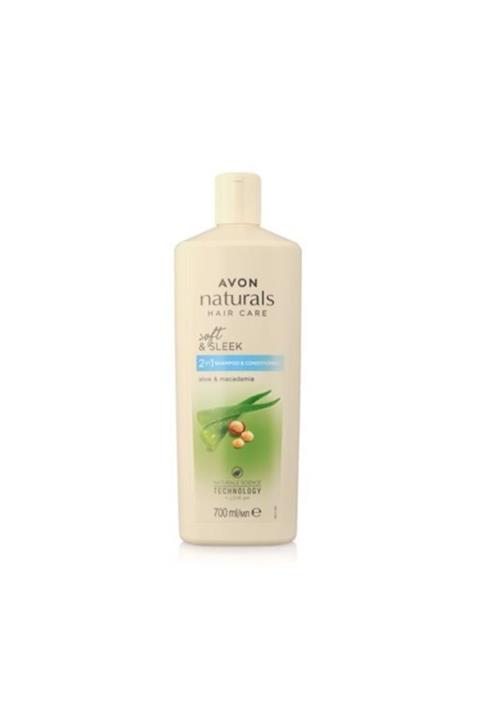 AVON Naturals Aloe Ve Macadamia Özleri Içeren 2'si 1 Arada Şampuan ve Saç Kremi 700 ml