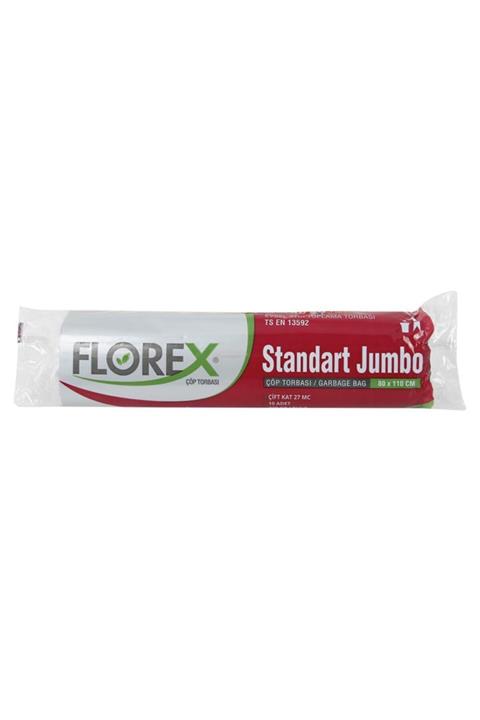 Florex 511 Standart Çöp Poşeti Jumbo Boy 80 X 110 cm 10'lu X 5 Paket - Mavi