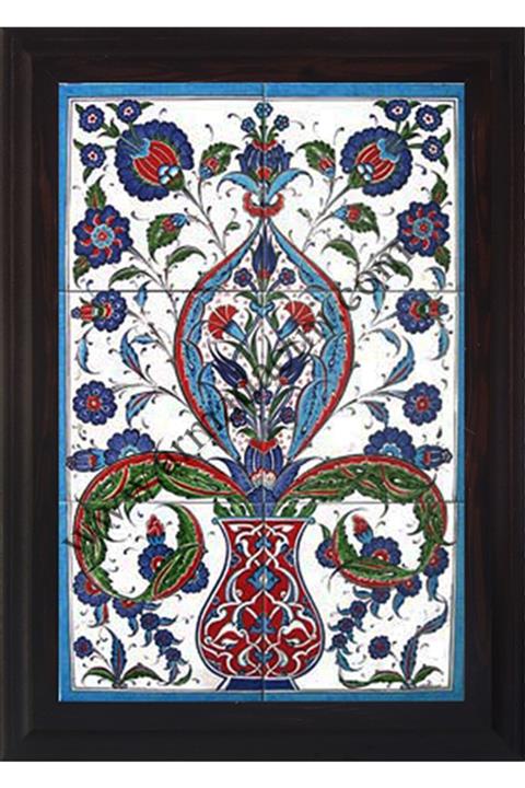 Armada Çini 40x60 Cm Ed 518 Saksılı Hançerli Eldekoru Çini Pano