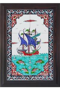 Armada Çini 40x60 cm Ed 500 İznik Kalyon El Dekoru Çini Pano