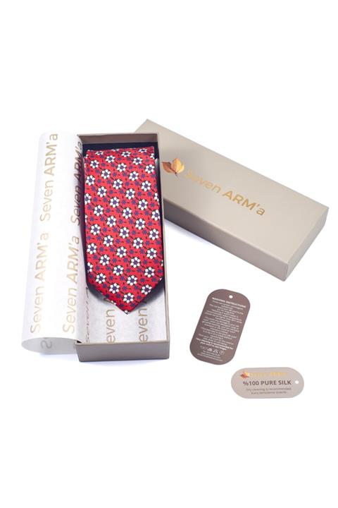 SEVEN ARMA Erkek Kırmızı Rengi Eros Ipek Kravat