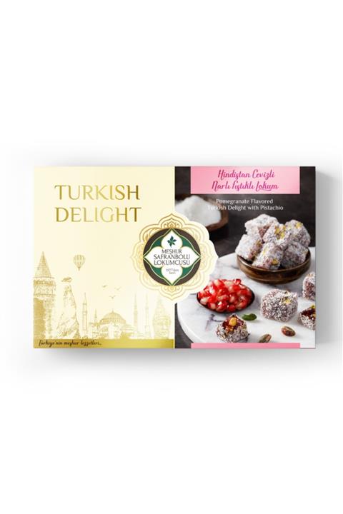 MEŞHUR SAFRANBOLU LOKUMCUSU Nar Aromalı Fıstıklı Lokum 400 Gr