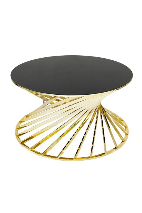 Eviqa Yelpaze Gold Cam Orta Sehpa