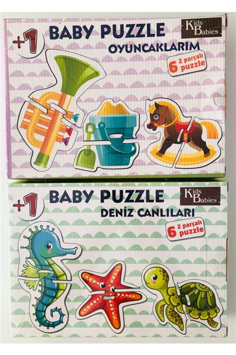 Kids Babies Baby Puzzle 2 Adet - Oyuncaklarım - Deniz Canlıları