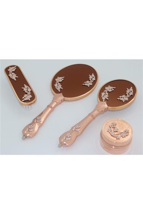 kartex Lüks Ayna Tarak Seti, 4'lü Çift Demet Modeli Çeyizlik