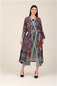 GALERİ TUNÇ Abiye Kimono & Kaftan - Desenli - Çok Renkli Gtksan1