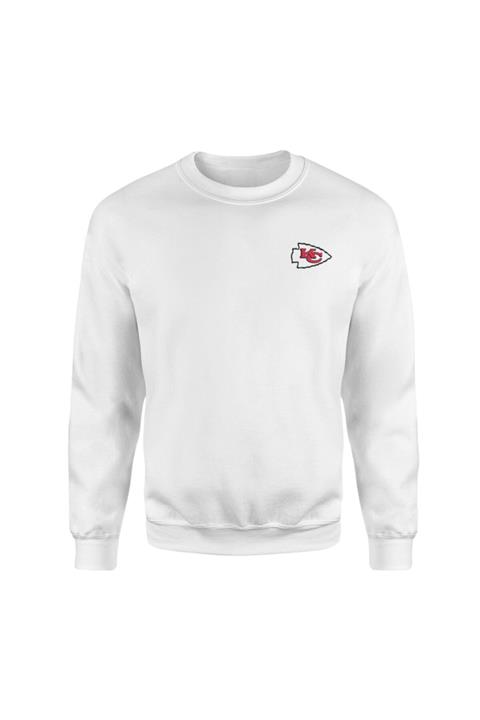 NSJ SPORTIVE Unisex Beyaz Kansas City Chiefs Baskılı Sweatshirt