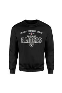 NSJ SPORTIVE Unisex Siyah Oakland Raiders Baskılı Sweatshirt