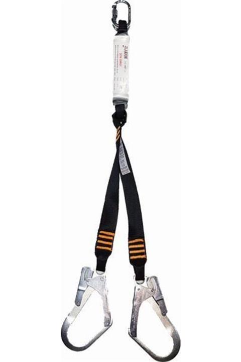 Karam Çift Kol Şok Emicili Lanyard Kolon Halatlı\nkarabinalı Büyük Kancalı