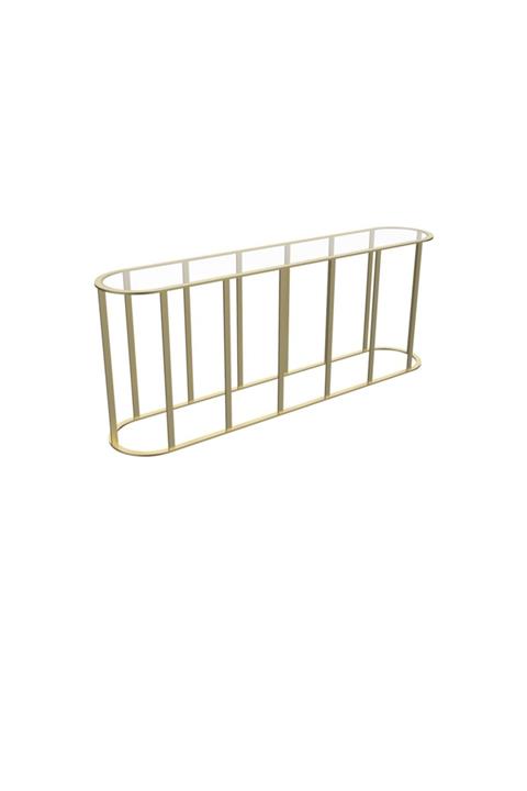 MAKSA Emma 200cm Temperli Cam Satine Pirinç Konsol